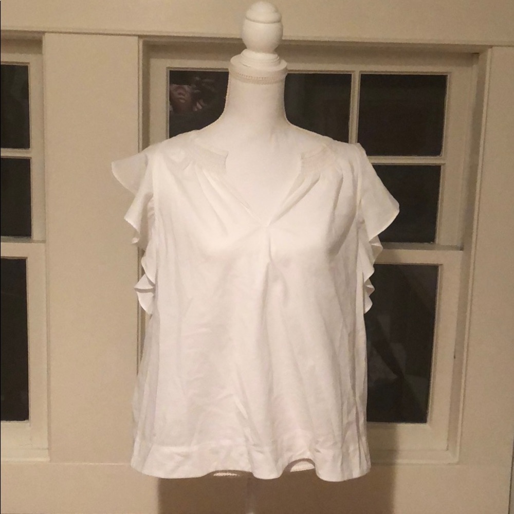 Anthropologie White detailed blouse